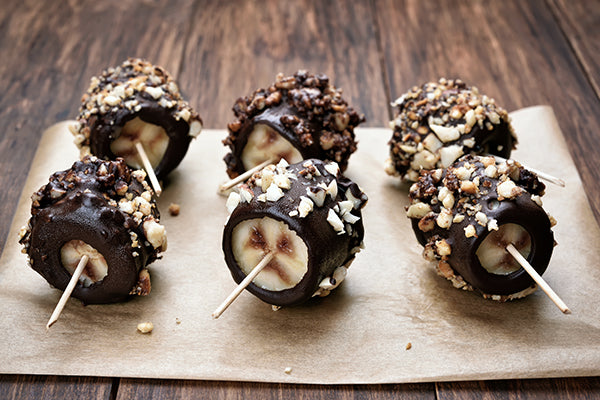 Receta de Paletas de plátano y chocolate ~ Niños Sencilla